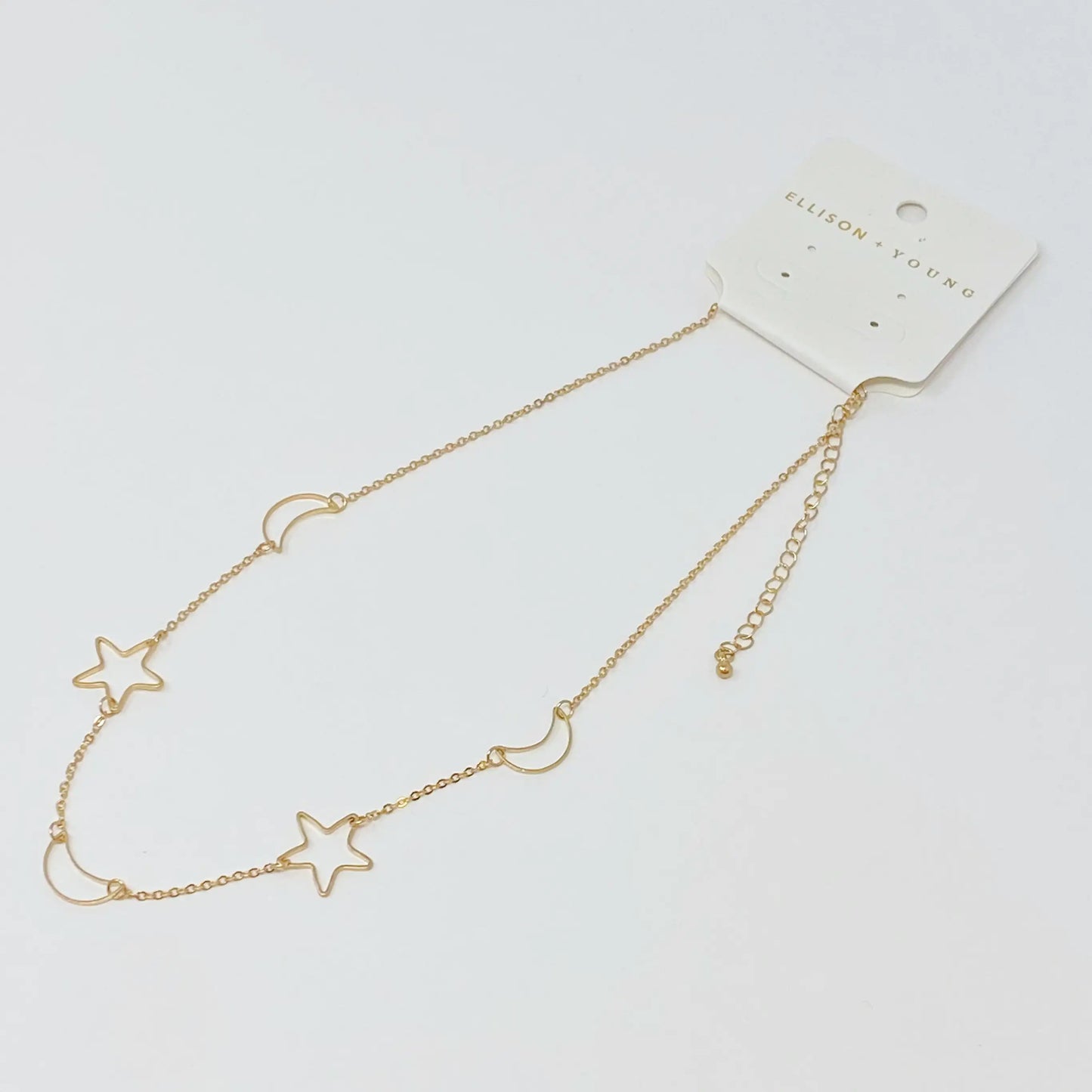 Moon And Star Necklace, Gold