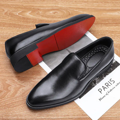 The Rossi - Red Bottom Classic Leather Loafers